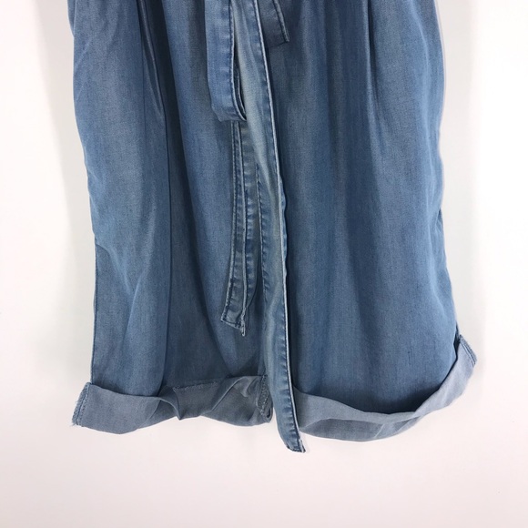 Etienne Marcel Blue Chambray Romper w Pockets - Picture 6 of 14